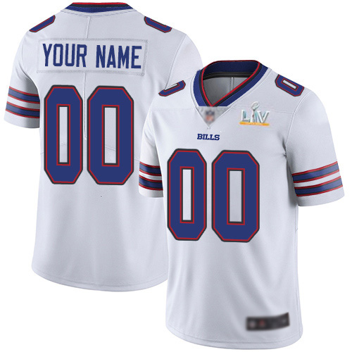 Men's Buffalo Bills White NFL 2021 Customize Super Bowl LV Limited Jersey